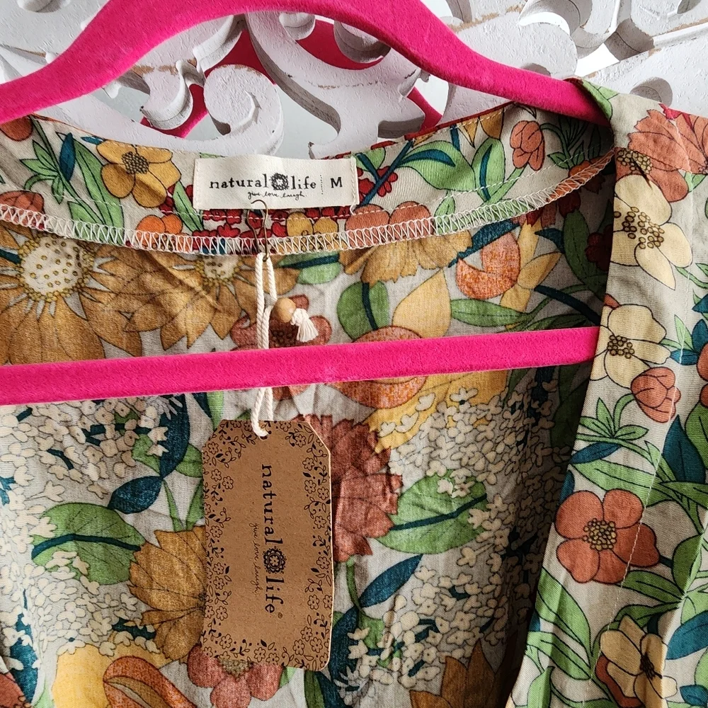 SOPHIA NATURAL LIFE MAXI FLORAL WRAP DRESS NWT SIZE MEDIUM - Picture 8 of 15